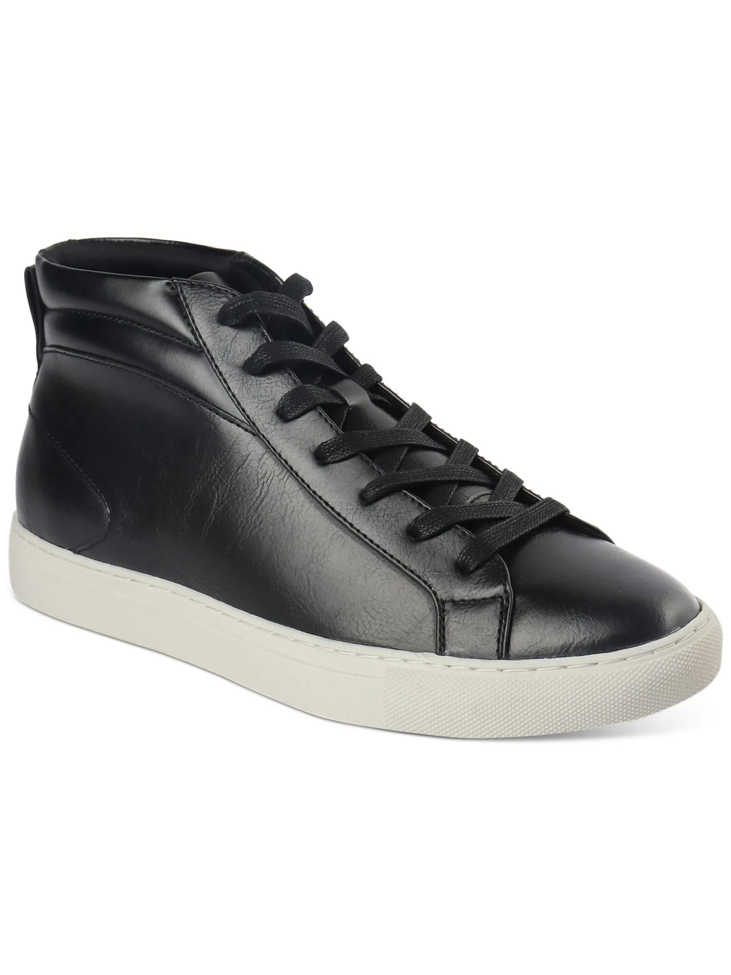 ALFANI Mens Black Pull Tab Cushioned Jensen Round Toe Platform Lace-Up Sneakers Shoes M