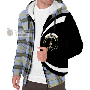 Bell of the Borders Tartan Sherpa Hoodie with Family Crest Circle Style