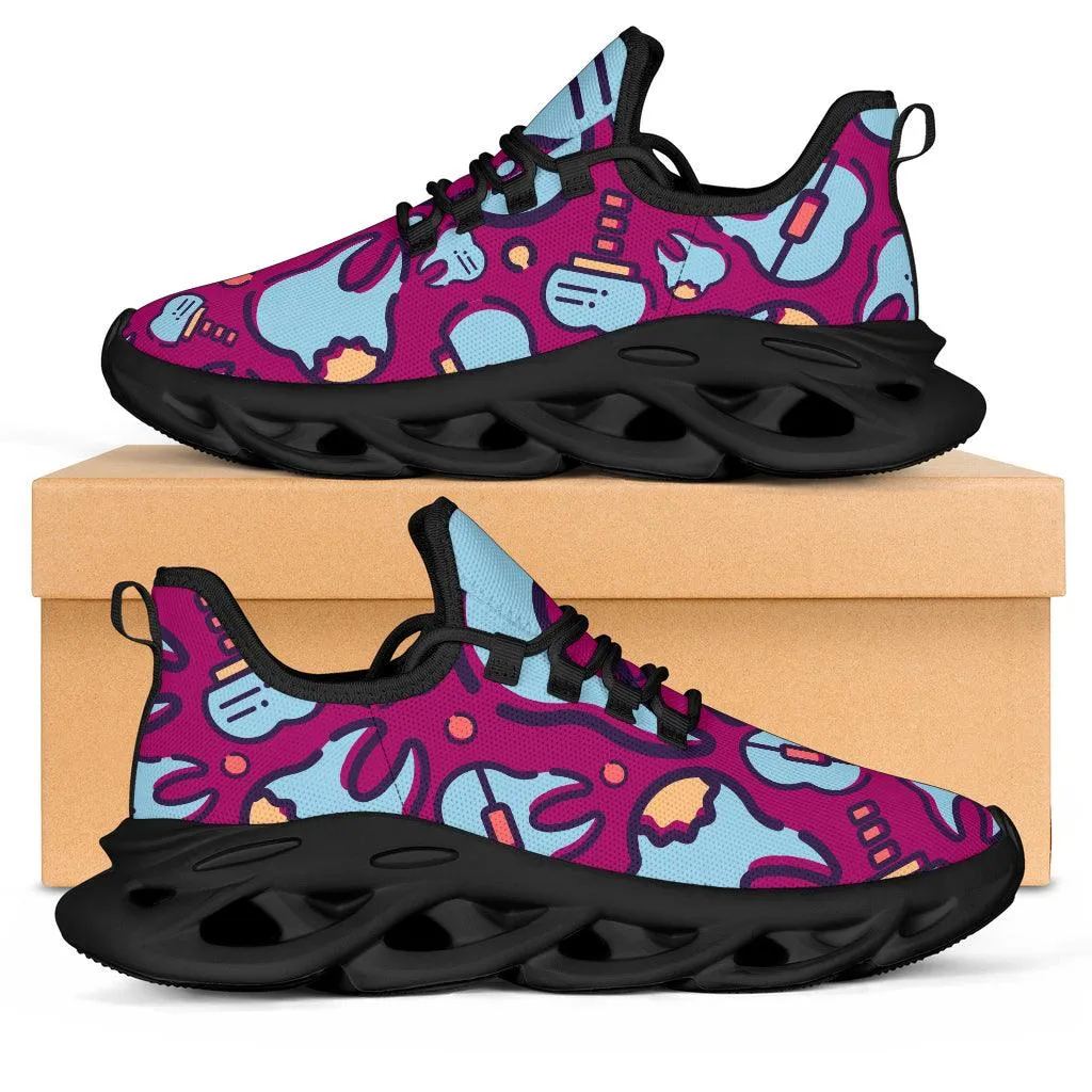 Dentist Blue and Pink Sneakers - White