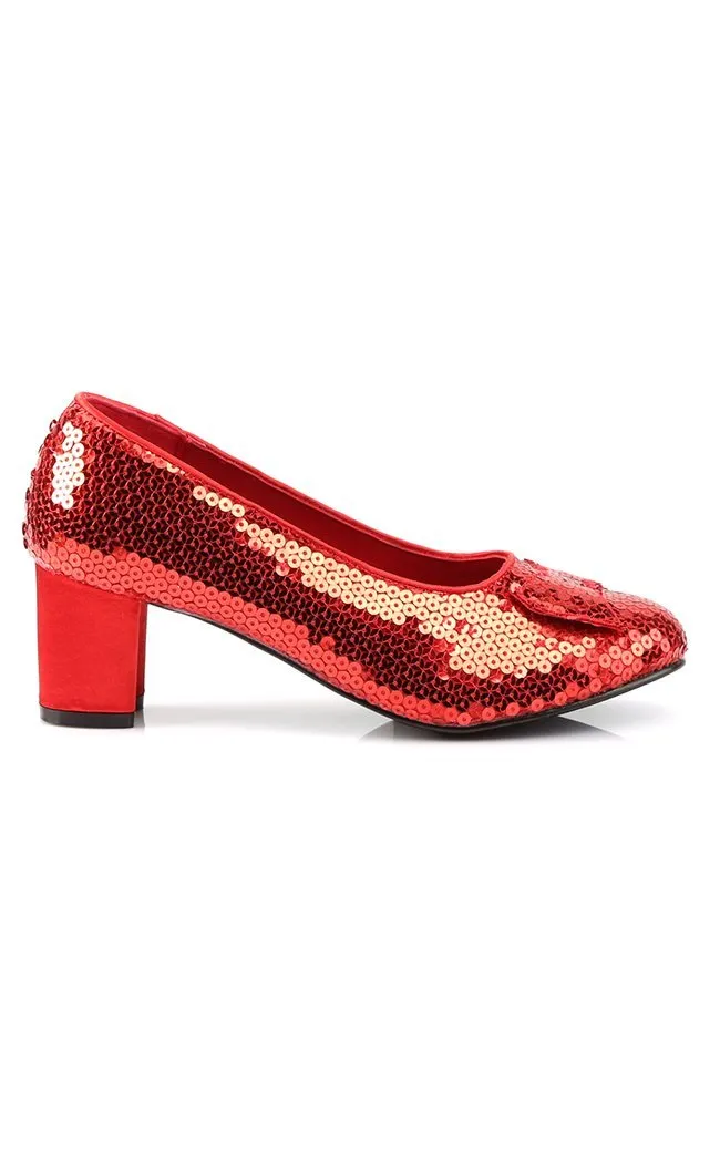 DOROTHY-01 Red Sequins Heels